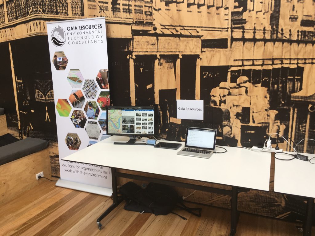 Display of Gaia Resources stand at the Open Data event in Brisbane in March 2018