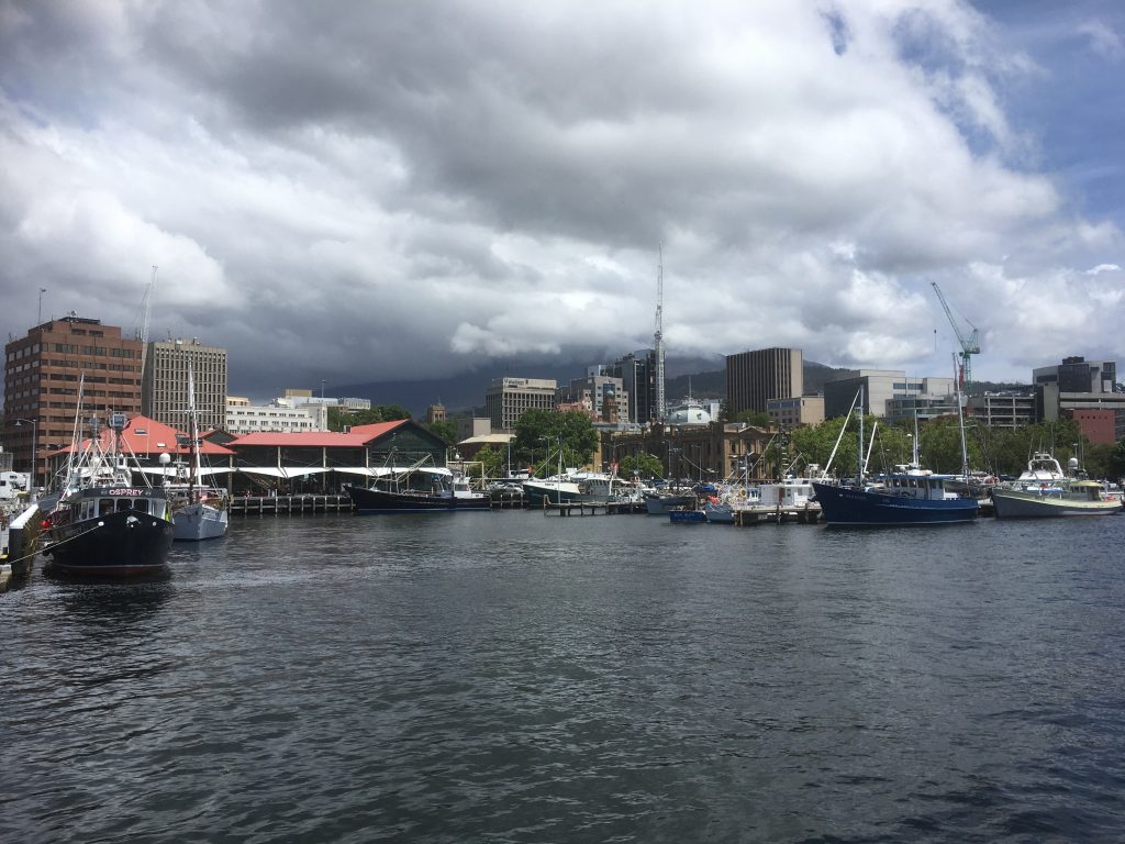 The impressive view of the Hobart skyline for Day 2 of the conference