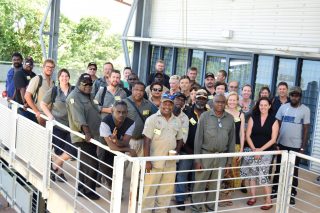 Members gather for the inaugral Indigenous Carbon Industry Network Meeting at the North Australian Savanna Fire Forum on February 14 2019