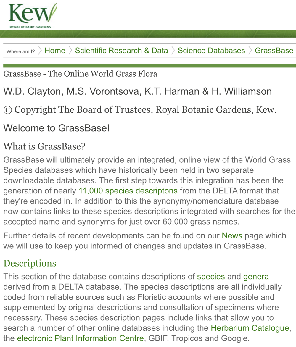 Grass Base—The online world grass flora. RBG Kew.